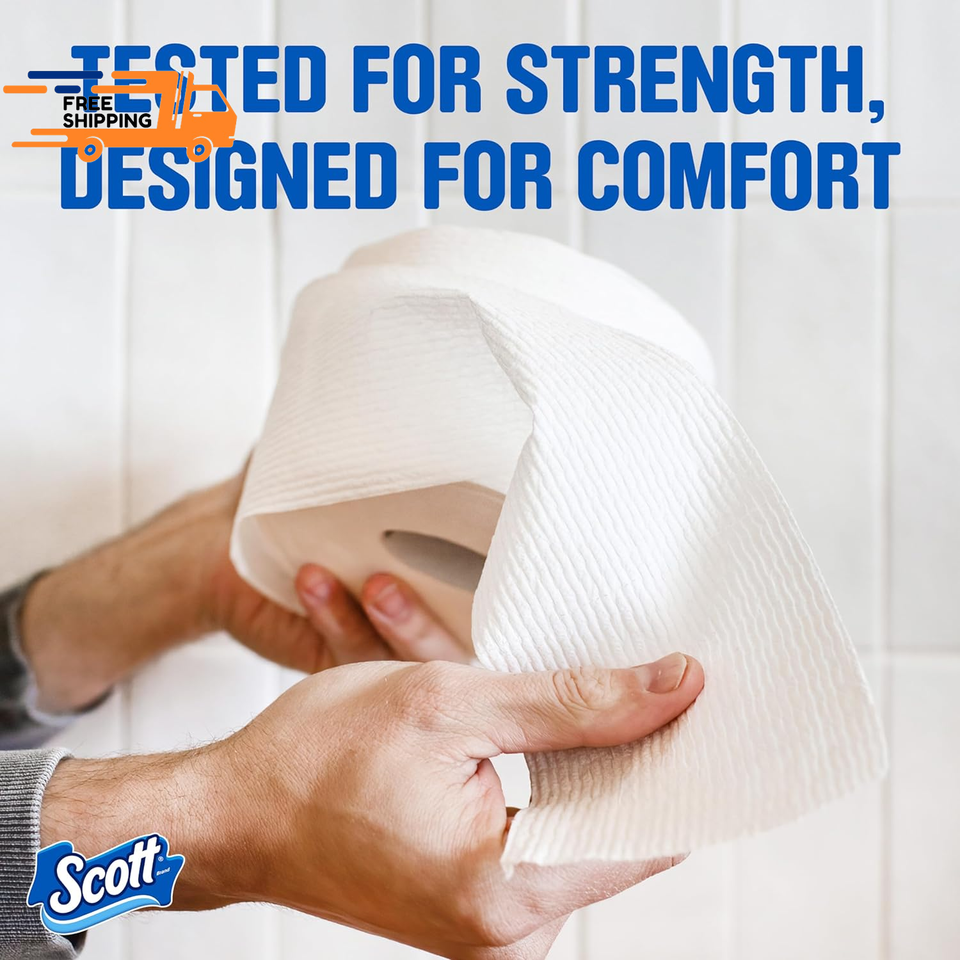 Scott Toilet Paper 12 Double Rolls 231 Sheets SepticSafe 1Ply Toilet