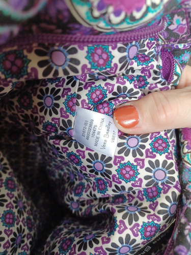 Vera Bradley Triple Zip Quilted Hipster Purple Crossbody Shoulder Bag Gift 0169 - Picture 9 of 17