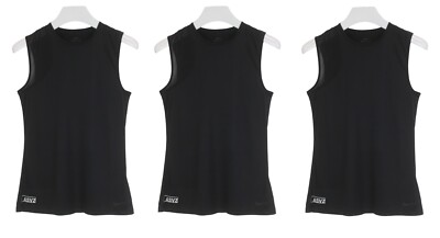 NIKE Dri-Fit T-Shirt Damen Medium Ärmellos Rundhalsausschnitt Jersey 3 Stück