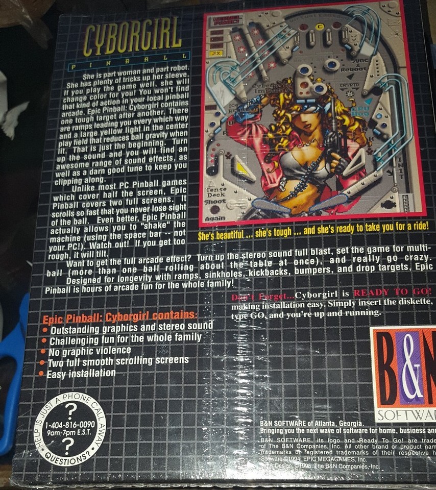 Vintage Cyborgirl PC Pinball Game 3.5 Disk 1994 B&N Software NW N BX ...