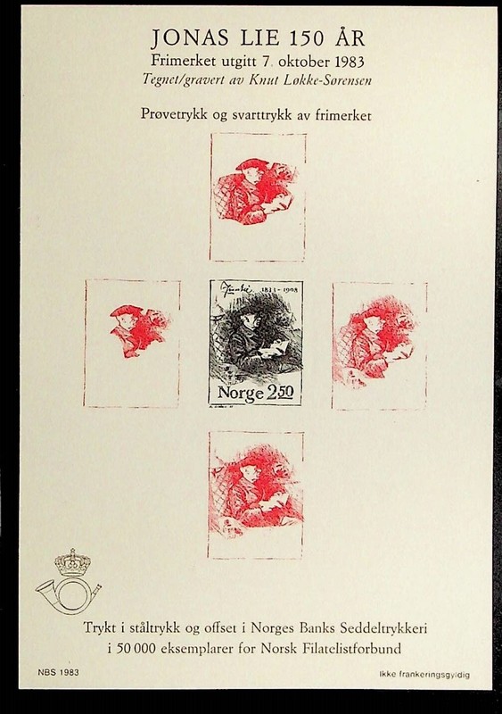 NORWAY - SPECIAL PRINT FOR Sc 828 NH SOUVENIR SHEET OF 1983 - J.LIE- (DL24)