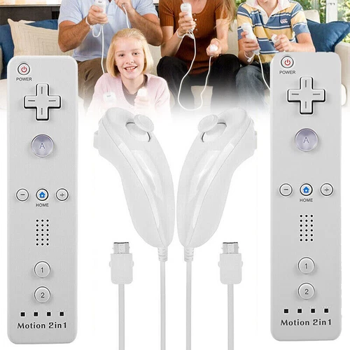 Built in Motion Plus Remote Controller &Nunchuck for Nintendo Wii /Wii U Console