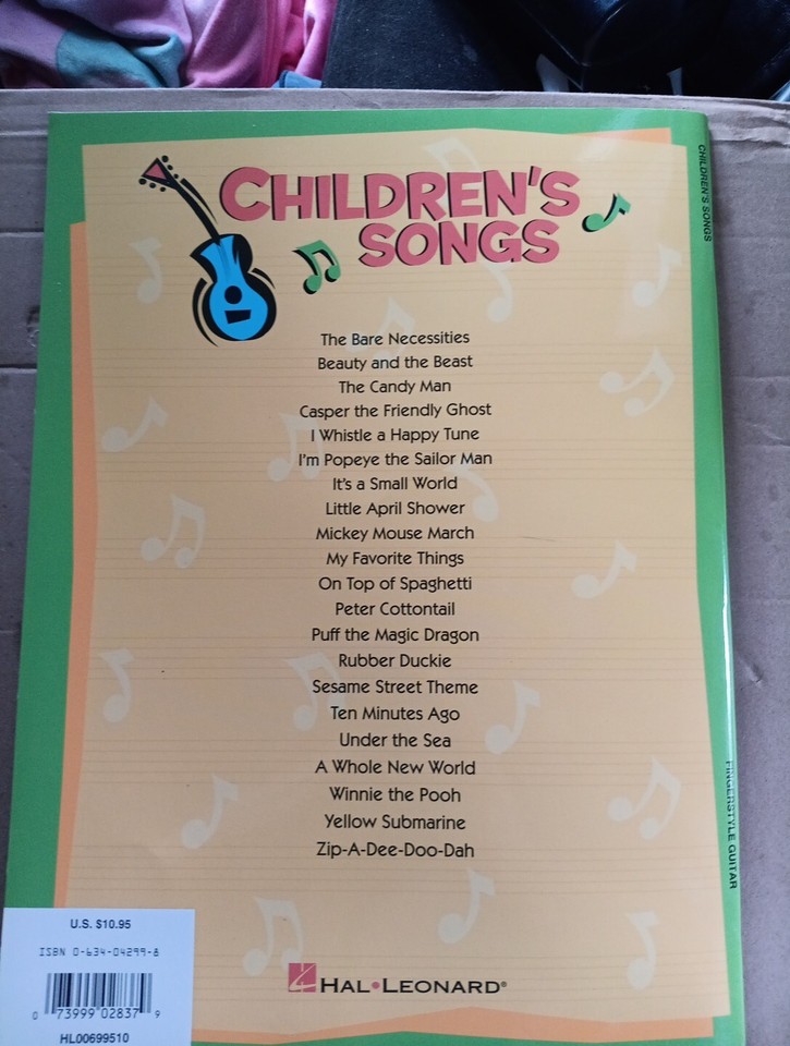 Children's Songs for Fingerstyle Guitar Notes & Tab Sheet Music Hal