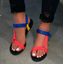 thumbnail 3 - Casual Womens Sandals Open Toe Strap Slip Colour Block 38-42 Flat Summer B