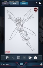 Topps Marvel Collect 2021 Topps Weekly Original Art Series 7 B&W - Wasp