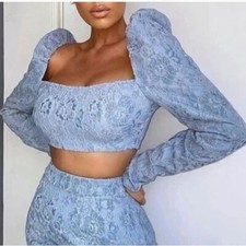 NWT naked wardrobe the statement lace crop top small