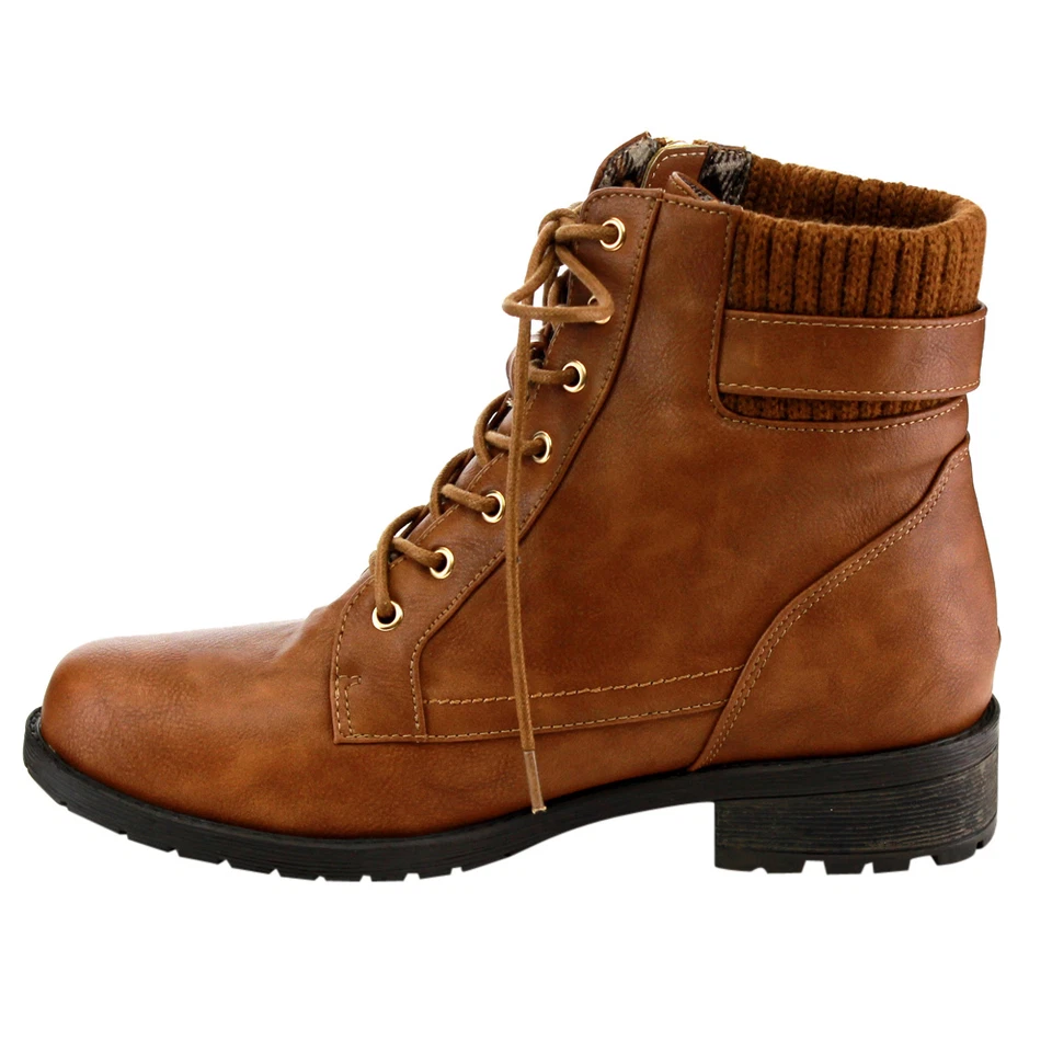 Top Moda Mujeres Con cordones Suéter Cuello Militar Combate Disfraz Botines al Tobillo 6.5 Foto 4 de 4