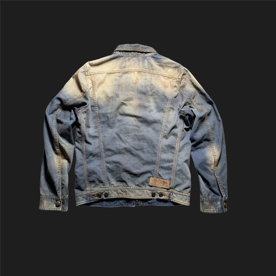 Chaqueta de mezclilla azul Diesel mediana envejecida 1978 trabajo duro RR55 Foto 2 de 4