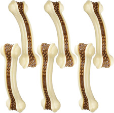 Indestructible Dog Chew Toys - 6 Pack Beef Flavor for Aggressive Chewers