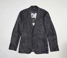 498 NEW John Varvatos LUXE Blazer in Grey 100 Linen Size 38