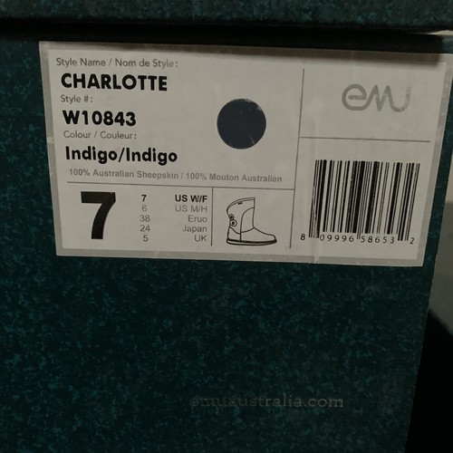 Stivali foderati EMU Australia Charlotte blu indaco taglia 7 nuovi con scatola coppia - Foto 2 di 2