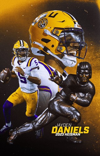2023 LSU TIGERS HEISMAN TROPHY JAYDEN DANIELS WASHINGTON COMMANDERS ROOKIE