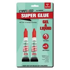 Super Glue Liquid&Gel, Instant Adhesive, Multipack Cyanoacrylate 2 x 3g 