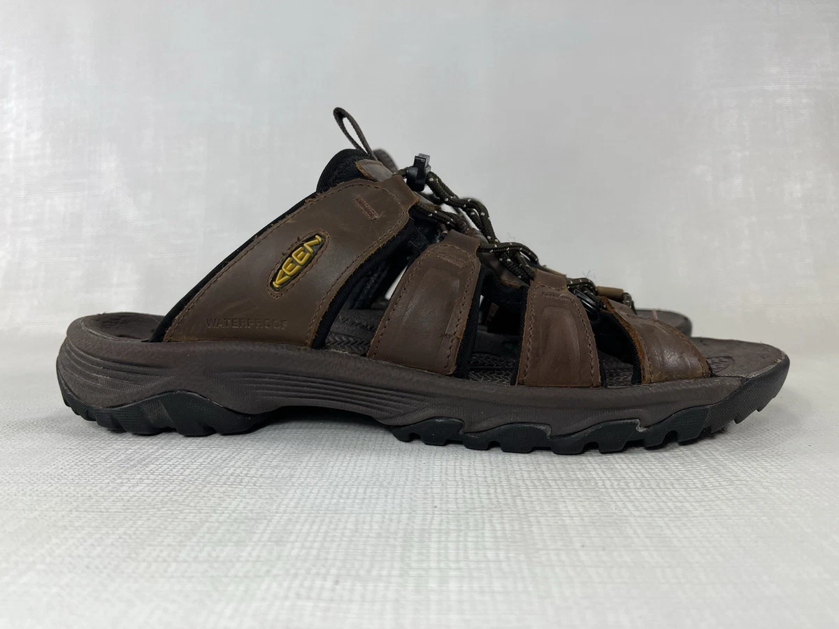 KEEN Men\'s Black Leather Fisherman Caged Slide Sandals 13 Trail Slip On Shoes Men main image 4
