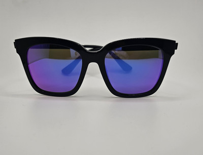 Diff Bella Black + Purple Mirror Sunglasses BK-BB10 54-19-142 Square Eyewear