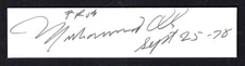 Muhammad Ali signed autograph auto 1.25x6.25 Mat Board Cut PSA Full Letter