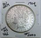 1904-0  MORGAN SILVER DOLLAR FROM ORIGINAL BANK BAG GEM BU US MINT #2000