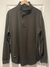 BYLT Pullover Mens Green Elite Fairway 1/4 Zip Magnetic Snap Drop Cut Size XL