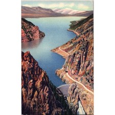 Shoshone Dam Lake Cody Road To Yellowstone National Park Vintage Postcard SPG2