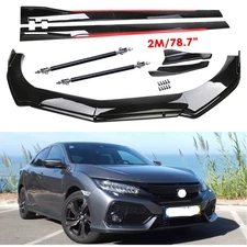Front Rear Bumper Lip Spoiler Splitter For Honda Civic Body Kit Side Skirt