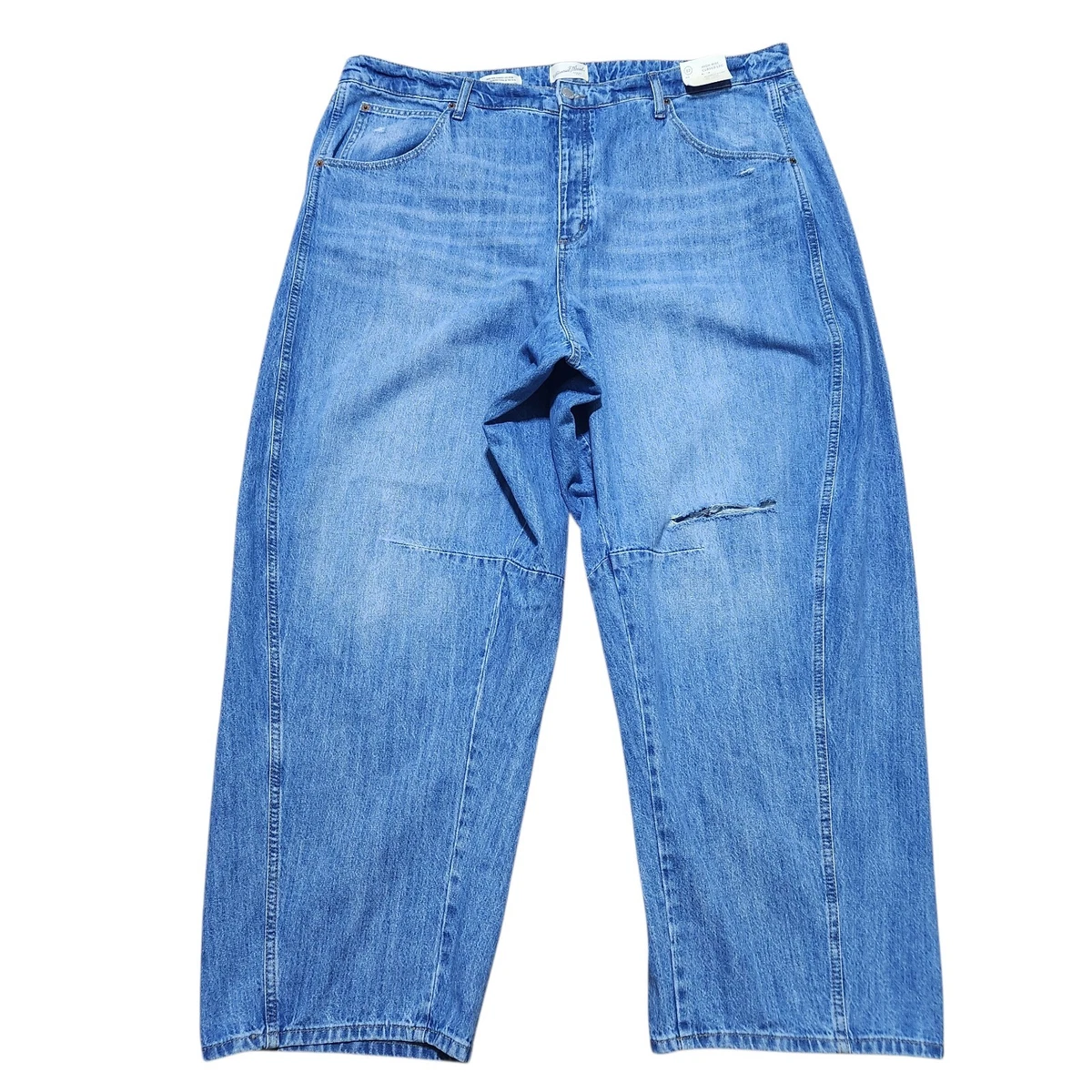 Jeans Femme Noir Universal Thread - Coupe Slim Straight, Taille 20W - Modèle Crop/petite
