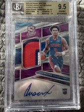 Panini 2023-24 Spectra Ausar Thompson Rookie Jersey Auto Purple FOTL Pistons #2…