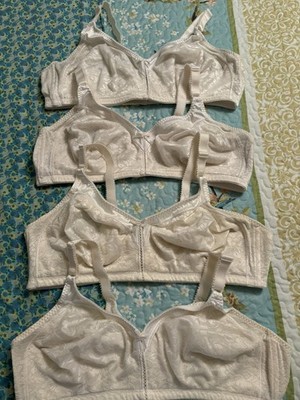 Set of (4), Pre-worn BALI Bras #3372, All White/Size 44-C / No Wire