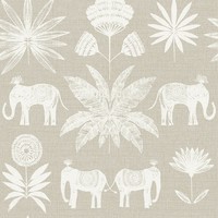 Fd26433_Seychellen Verspieltes Safari-Motiv Beige Weiß Fine Decor Tapete