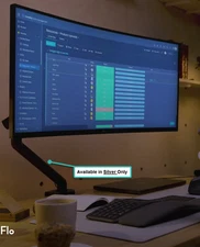 Herman Miller: CBS  FLO Monitor Arm + Desk Clamp, Silver, hold up to 15.4 lb