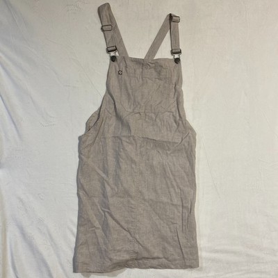 Purnell Santa Barbara Womens Overall Mini Dress 10/30 Gray Work Wear Pockets