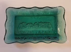 The Last Supper Tiara Indiana Glass Spruce Green Plate Vintage 5.5" x 3.5"