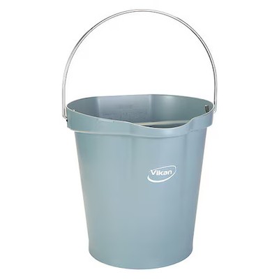 Vikan 568688 3 1/4 Gal Round Bucket, 12 4/5 In Dia, Gray,