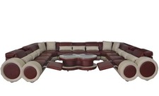 Living Area Sofa Couch Upholstered Seat Corner Set Designer Couch Sofas + USB