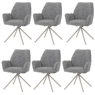 B-Ware 6er-Set Esszimmerstuhl MCW-G67, Gestell creme, hellgrau - Bild 1 von 4