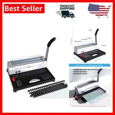 Metal Comb Binding Machine with PVC Spines & Adjustable Guide for 450 Sheets