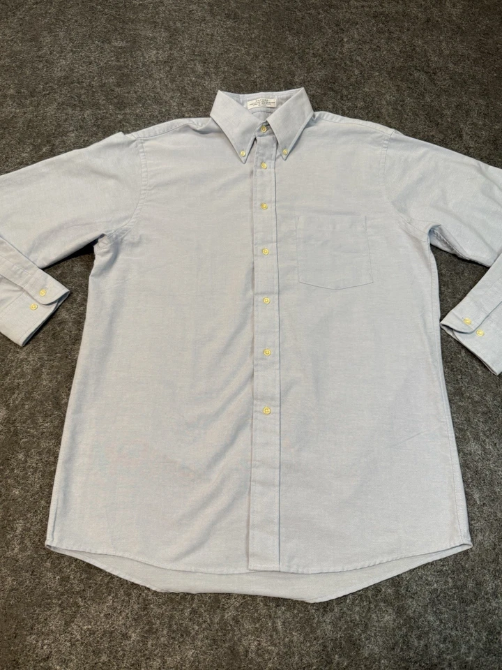 复古 The Arrow Company 男式牛津 15 - 32/33 长袖纽扣连衣裙 — 第 2/4 张图片