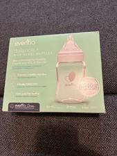 Evenflo Balance Wide-Neck Glass Anti-Colic Baby Bottles  - 6oz (3 Pack) ~NEW~