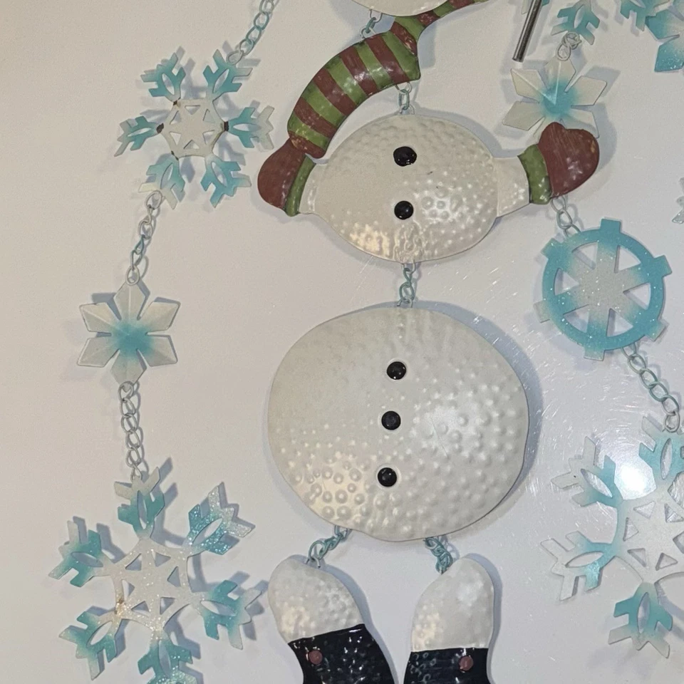 Frosty el muñeco de nieve invierno copo de nieve colgante carillón de viento móvil decoración de Navidad Foto 3 de 4