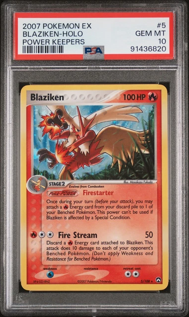 2007 POKEMON EX POWER KEEPERS #5 BLAZIKEN-HOLO PSA 10