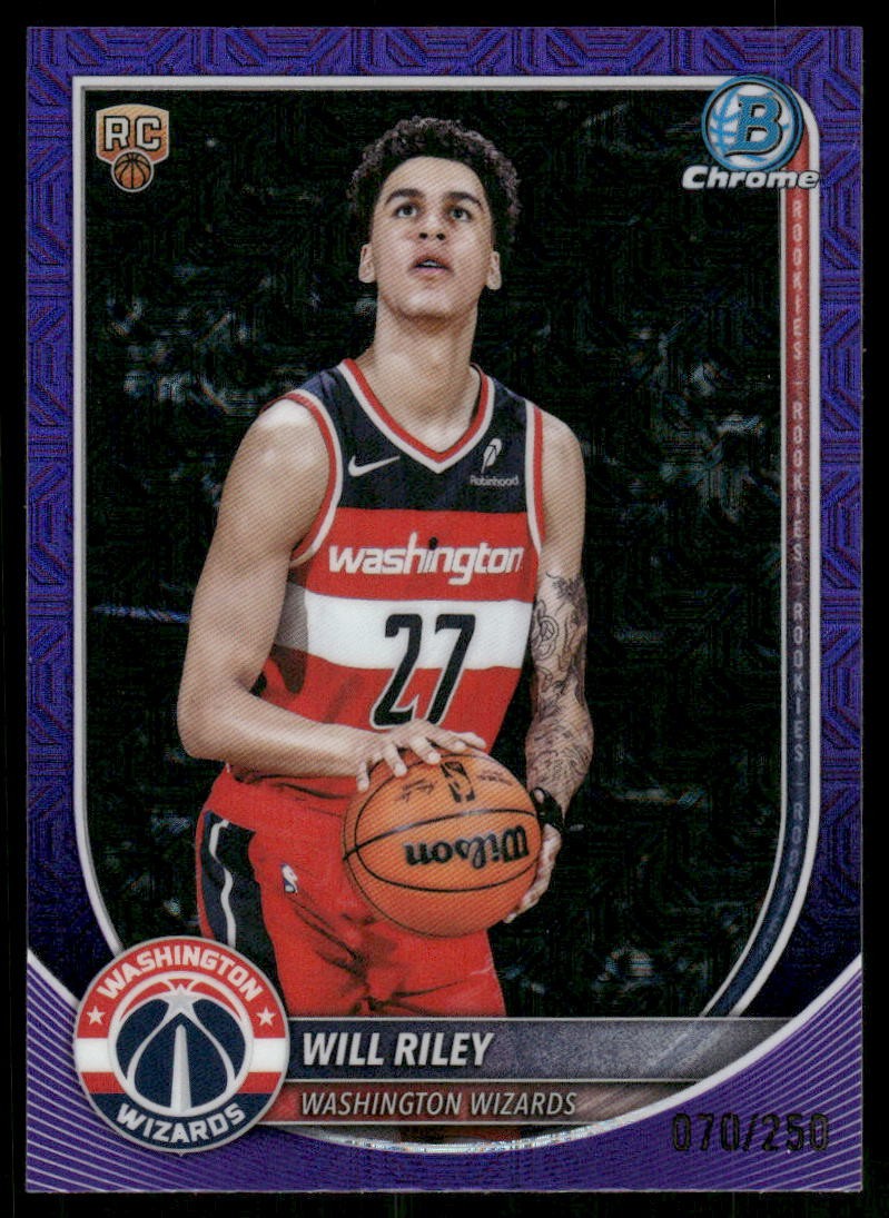 2025-26 Bowman #BCV-21 Will Riley Chrome Purple Mojo Refractors #/250