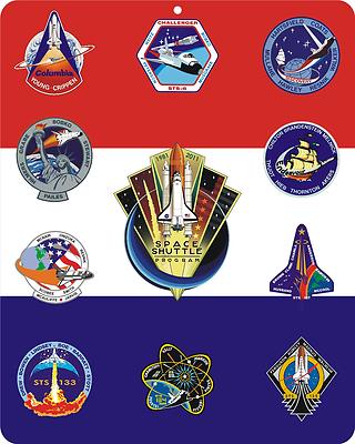 NASA Space Shuttle Program 1st & final mission patches LARGE 12''x15'' metal sign