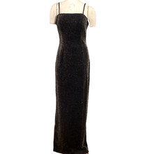 NWT Alex Evenings Sleeveless Metallic Evening Gown Sz 12 Black 356G