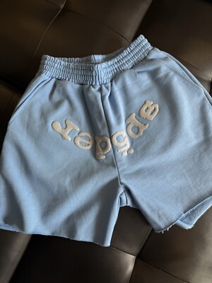 Spider Worldwide Sp5der OG Web Logo Sweat Shorts Baby Blue Size