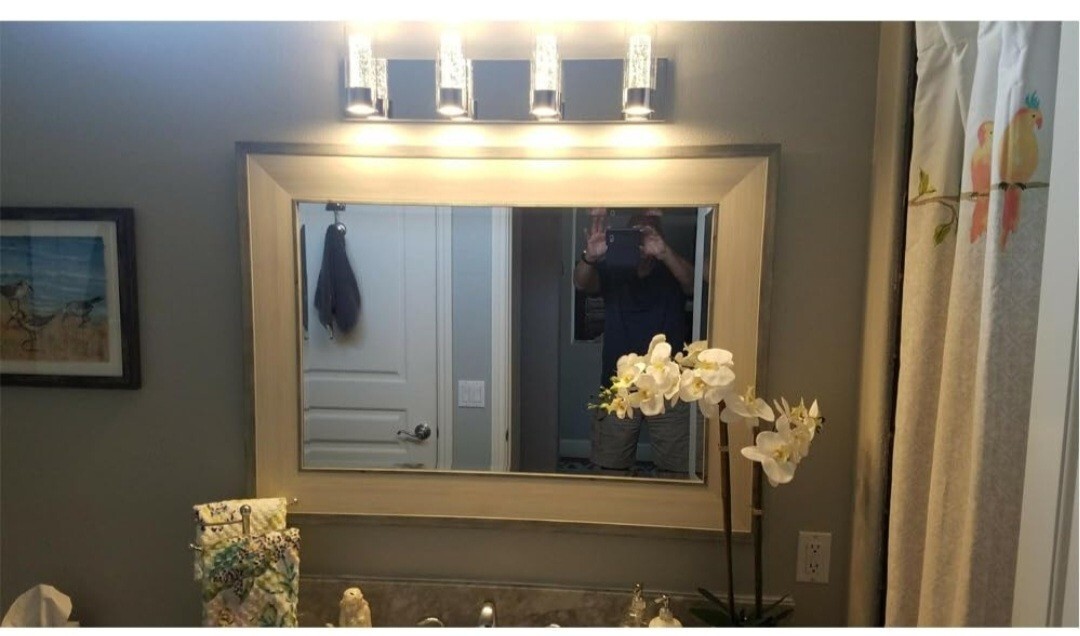 JINZO LED Bathroom Vanity 4Light Fixture Champagne Bubble Cylinder Chrome eBay