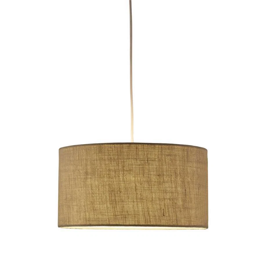 Burlap drum pendant light deals