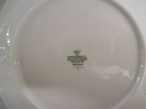Serving Bowl 9" Diam Mitterteich Bavaria Germany Fine China White With Gold - Picture 2 of 2