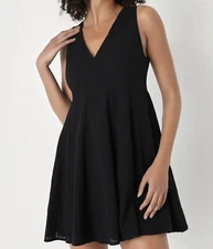 Charming Perfection Black Tie-Back Mini Shift Dress Large