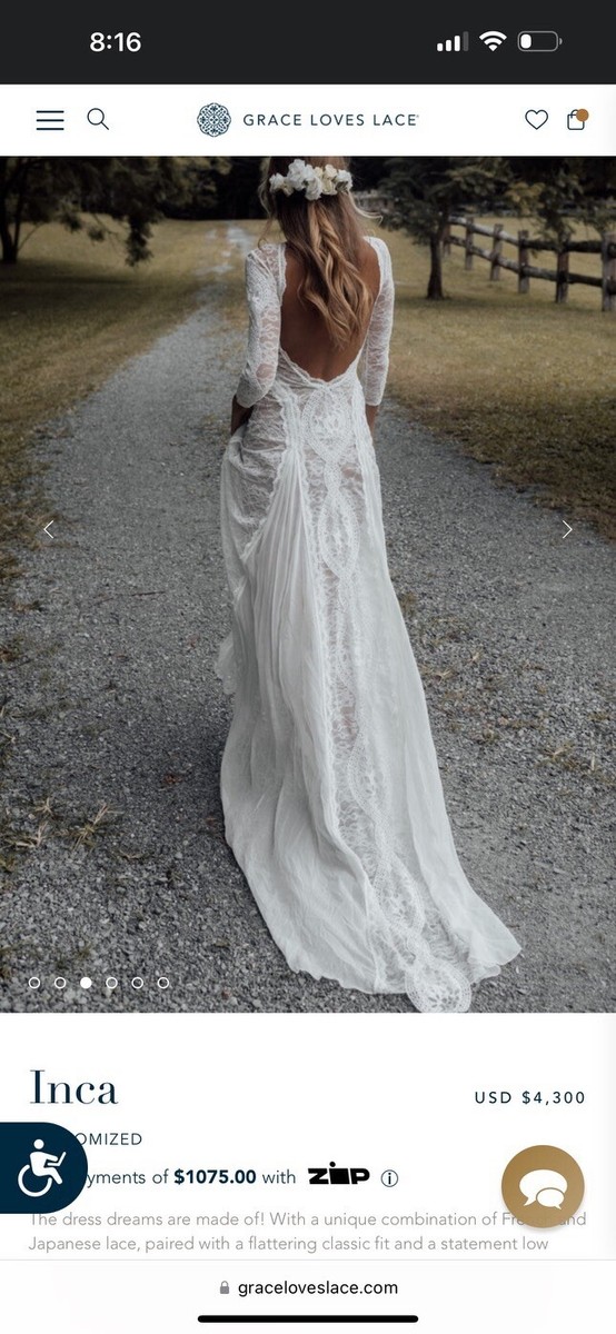 Grace Loves Lace Inca Replica wedding dress size M | eBay