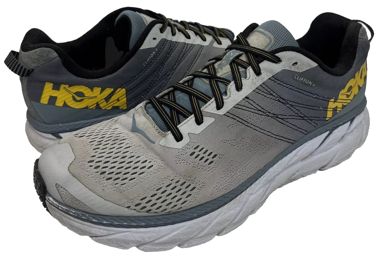 Scarpe da corsa su strada Hoka One One Clifton 6 uomo 13 grigio giallo