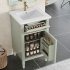 New Listing20" Bathroom Vanity w/Ceramic Sink Adjustable Shelf Freestanding Storage Cabinet